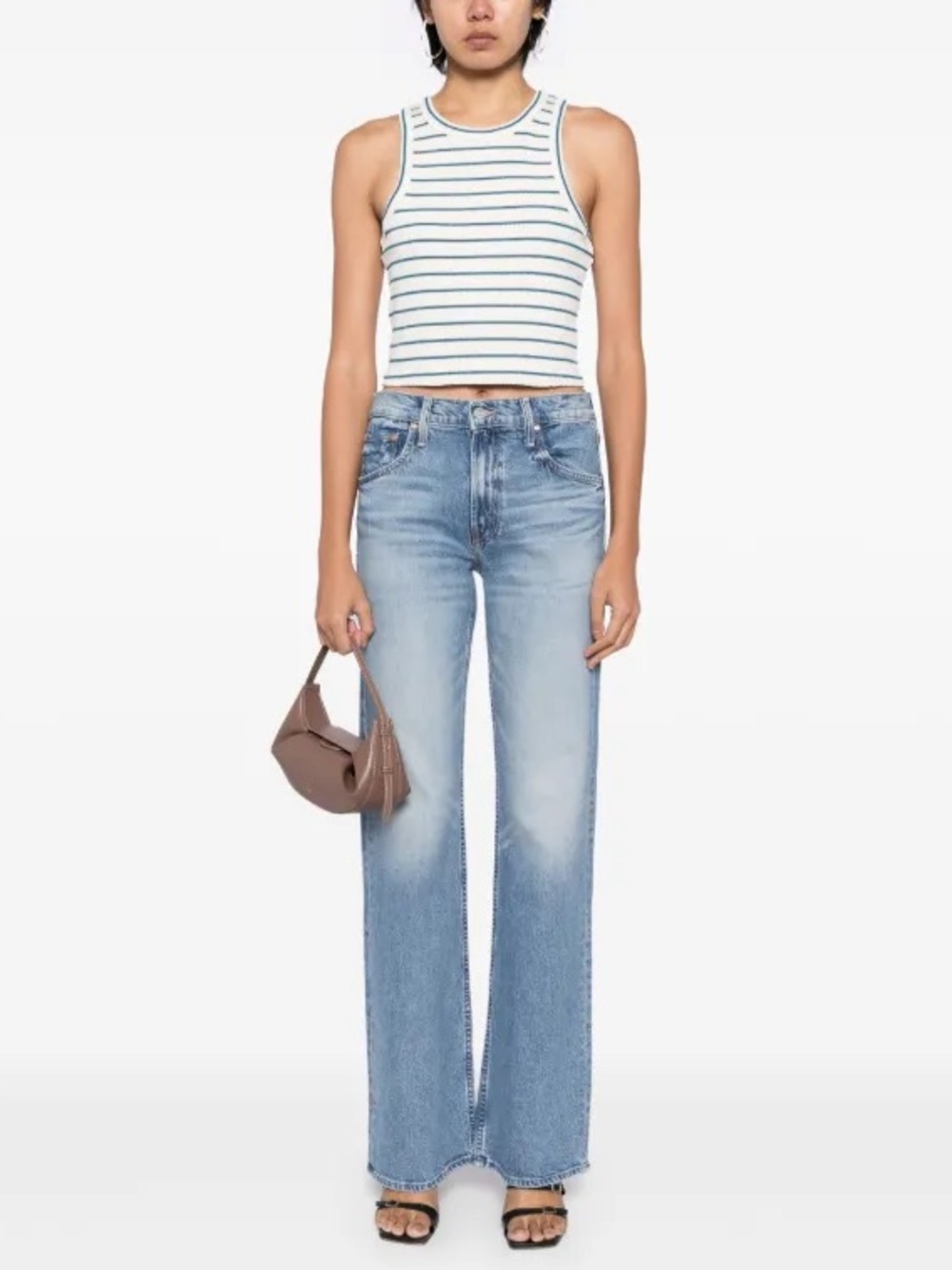 MOTHER SUPERIOR The Bookie Sneak - Wash:Leap Of Faith High-Rise Wide Leg Jeans
